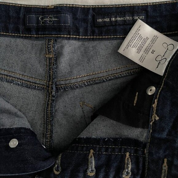 Jessica Simpson Vintage High Waisted Short Button Fly Mom Jean Stretch Short - Picture 8 of 9